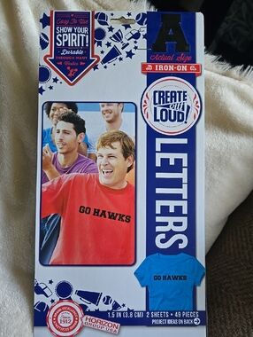 Iron-On Letters - Black Letters for Blue/Red Apparel